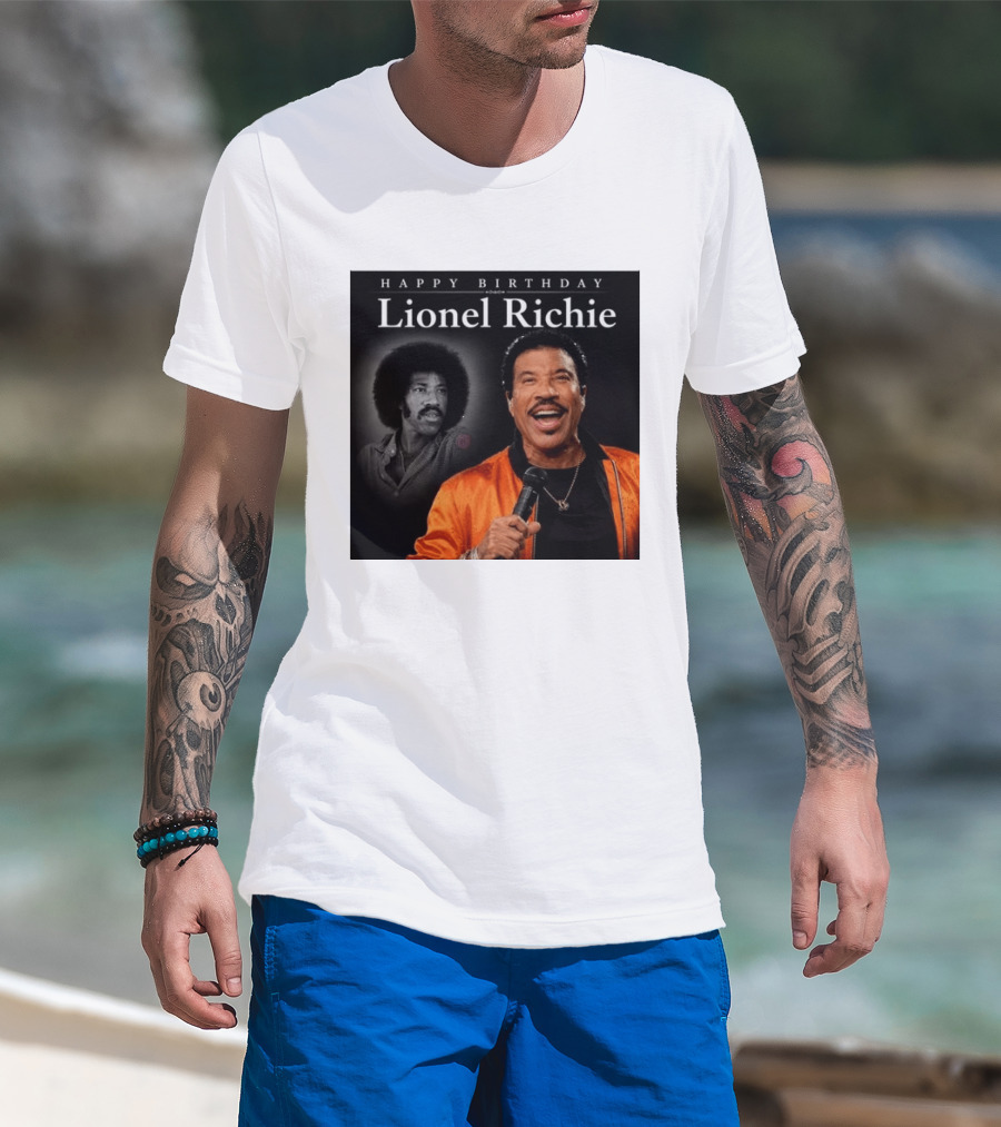 Happy Birthday Lionel Richie Vintage And Modern Singing Celebration T-Shirt