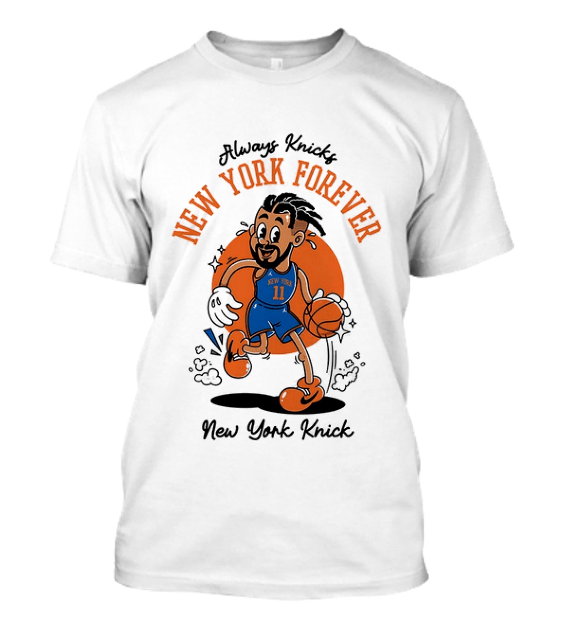 Always Knick New York Forever New York Knick 11 Basketball Cartoon T-Shirt