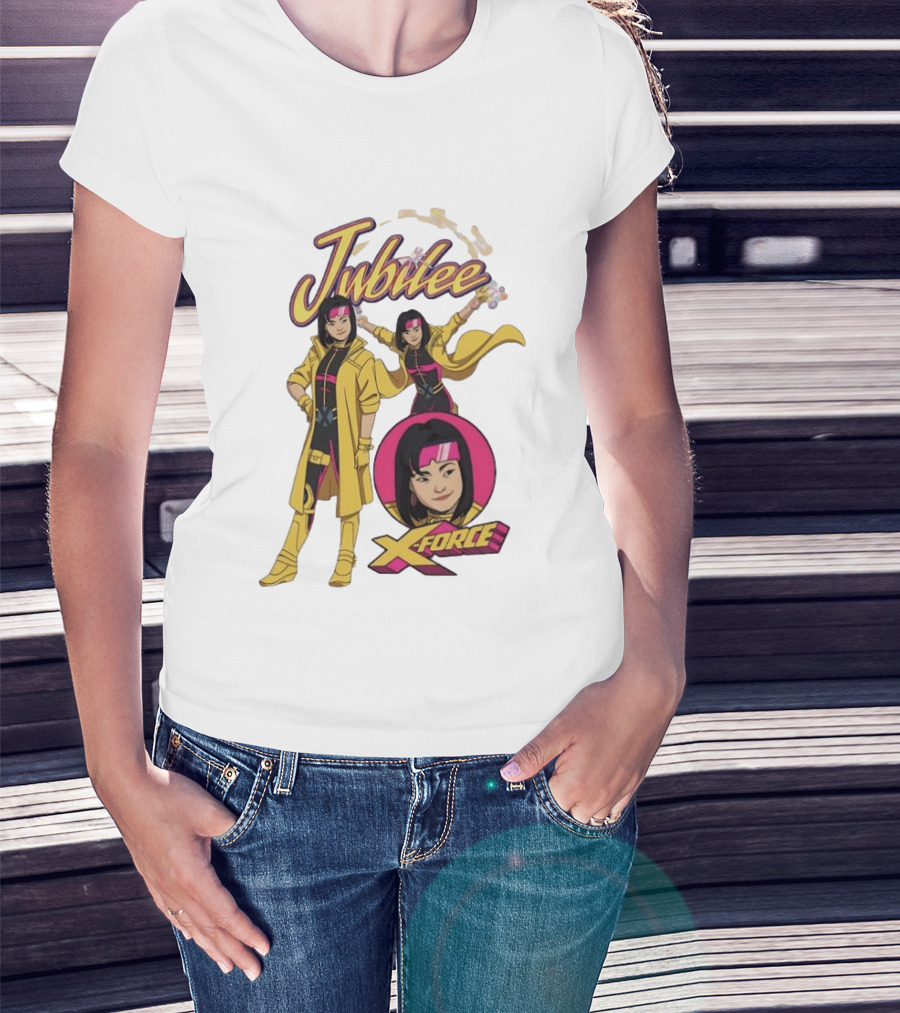 Jubilee Marvel Comics X Men X Force Power Energy Fireworks T-Shirt