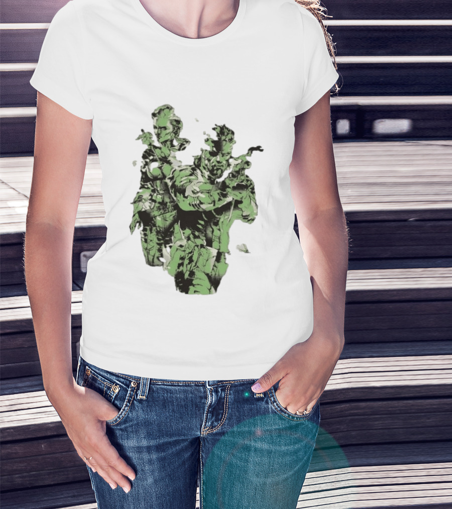 Naked Snake And The Boss Metal Solid 3 Snake Eater Iconic Duo Camouflage T-Shirt