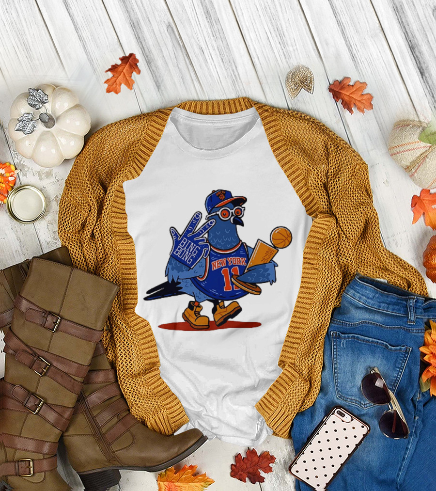 New York Knicks NBA Pigeon Bing Bong 26 73 70 trophy T-Shirt