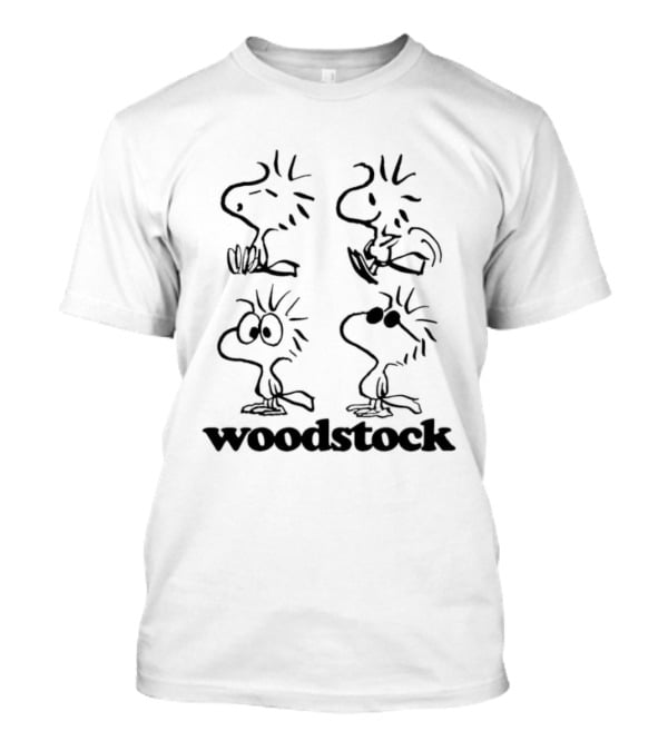Woodstock Sitting Dancing Staring Wearing Sunglasses Peanuts Comic T-Shirt