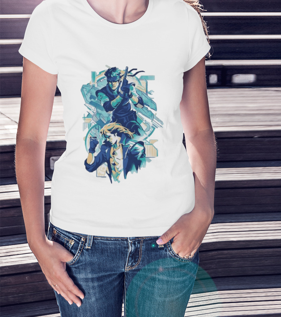Solid Snake Frank Jaeger Tactical Espionage Metal Action T-Shirt