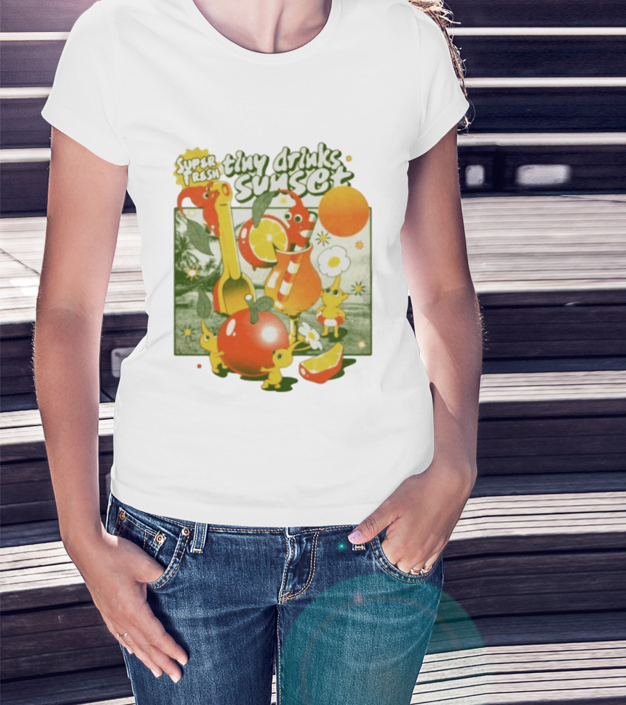 Super Fresh Tiny Drinks Sunset Pikmin Juicy Fruits Adventure T-Shirt