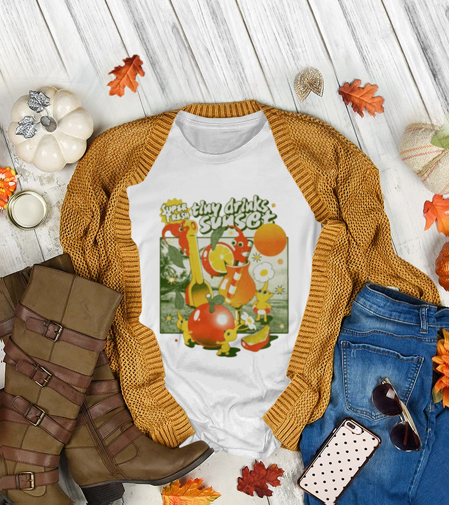 Super Fresh Tiny Drinks Sunset Pikmin Juicy Fruits Adventure T-Shirt