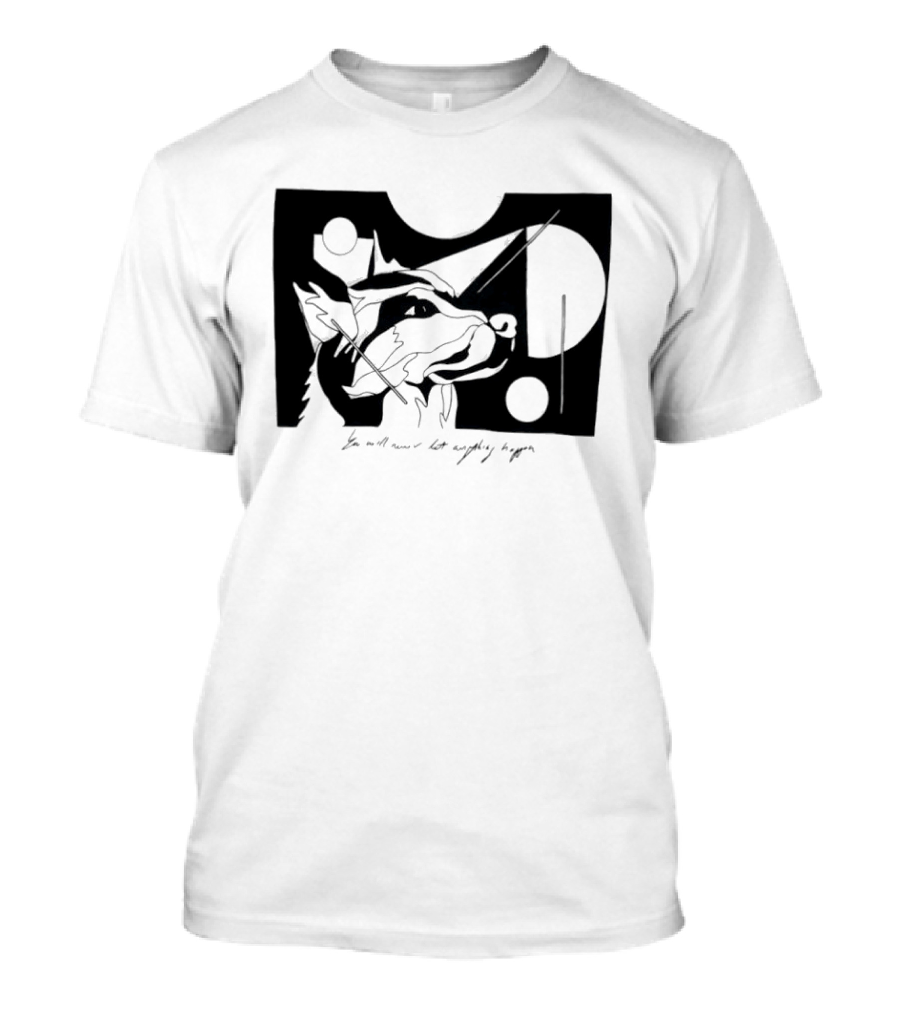 Wolf You Will Never Let Anything Happen Abstract Art Geometric Shapes T-Shirt