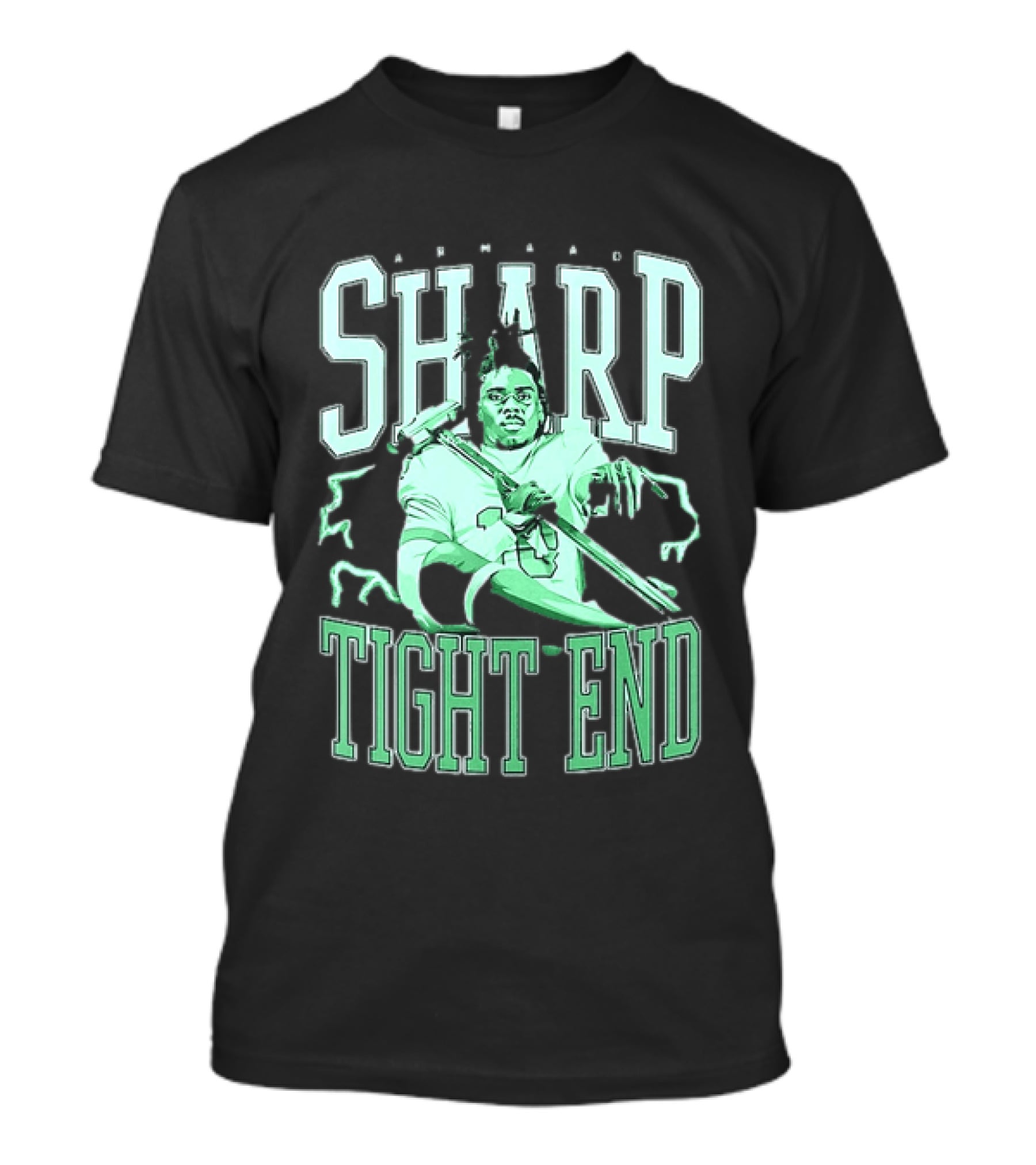 Armaad Sharp Football Player Graphic With Hammer And Electric Aura T-Shirt