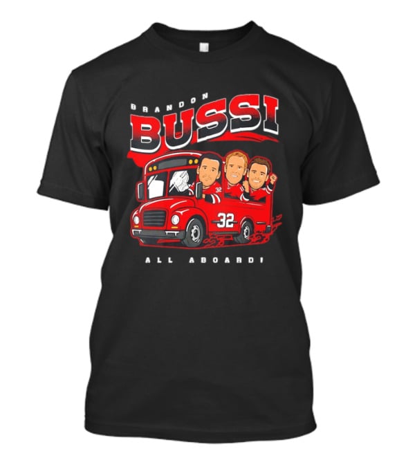 Brandon Bussi All Aboard 32 Boston Bruins Bus T-Shirt