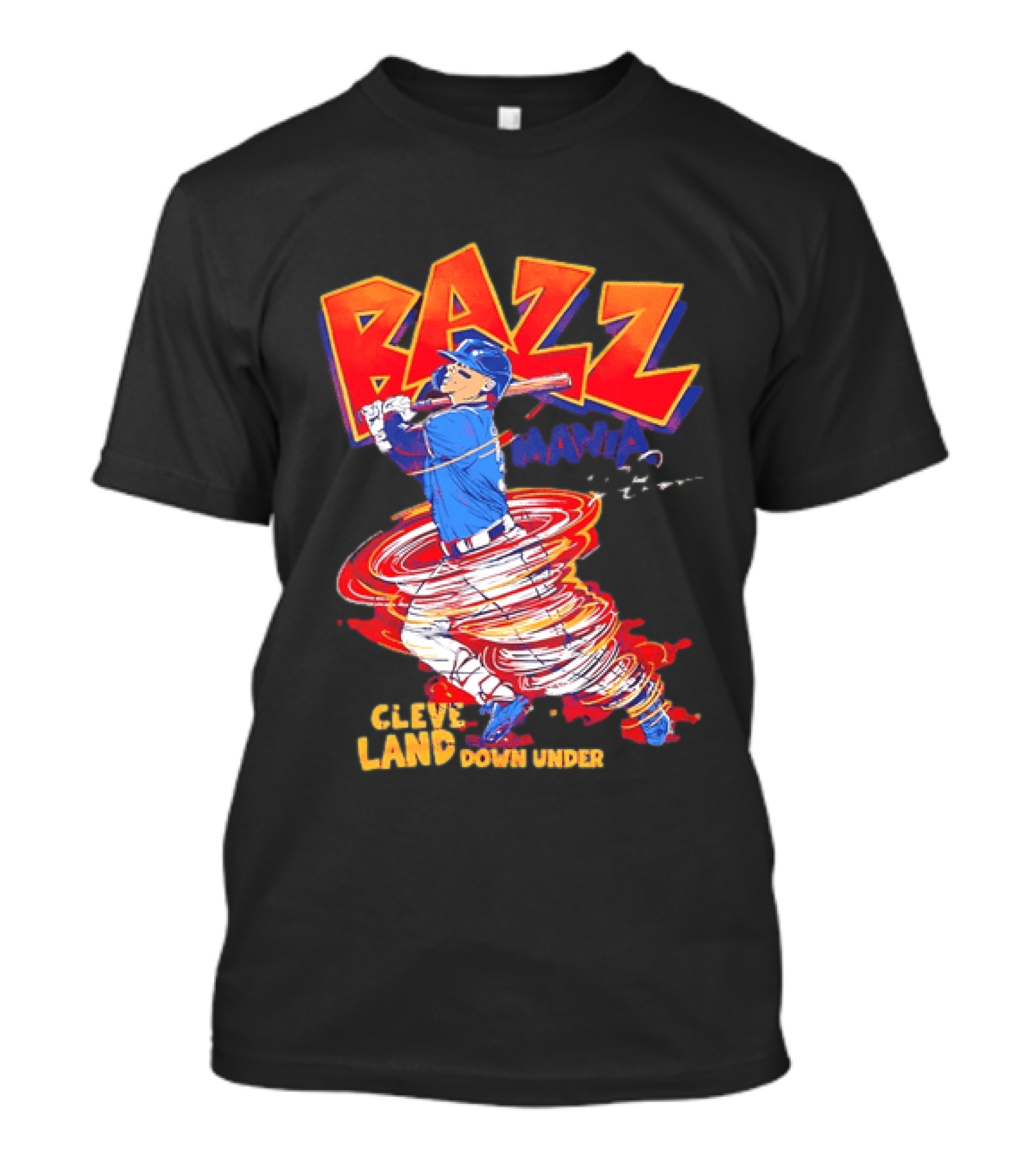 Bazz Mania Cleveland Down Under Travis Bazzana Batting Baseball T-Shirt