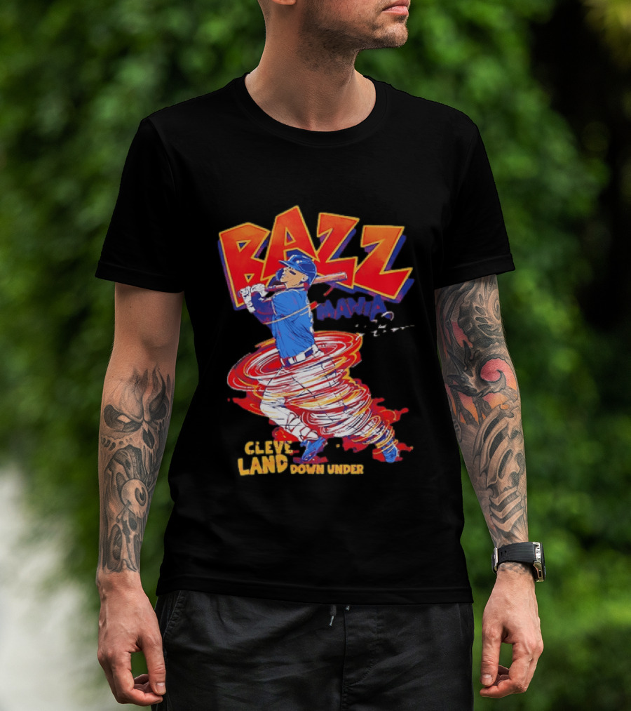 Bazz Mania Cleveland Down Under Travis Bazzana Batting Baseball T-Shirt