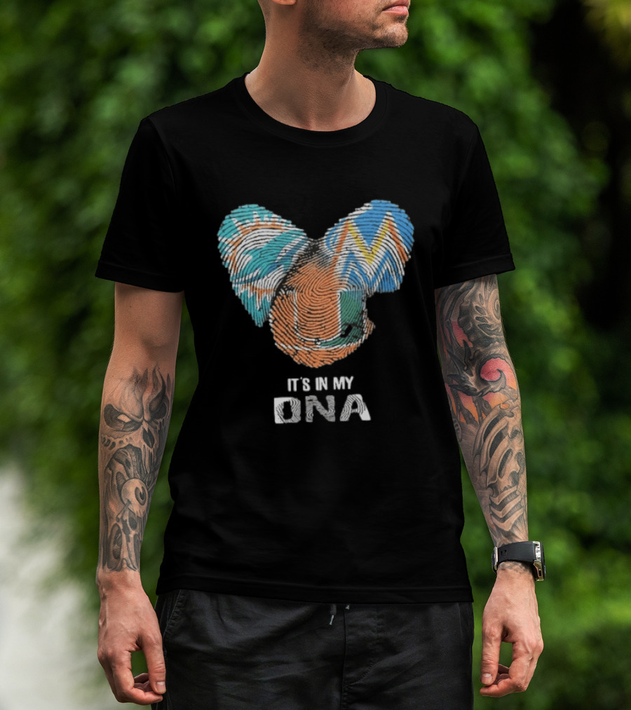 Dolphins Marlins Hurricanes It's In My DNA Fingerprint T-Shirt