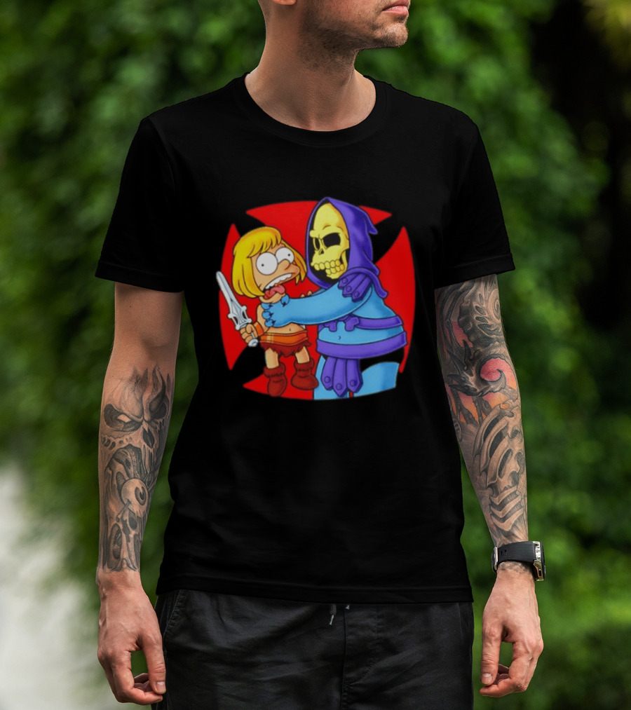He Man Skeletor Masters Of The Universe Bart Simpson Mashup T-Shirt