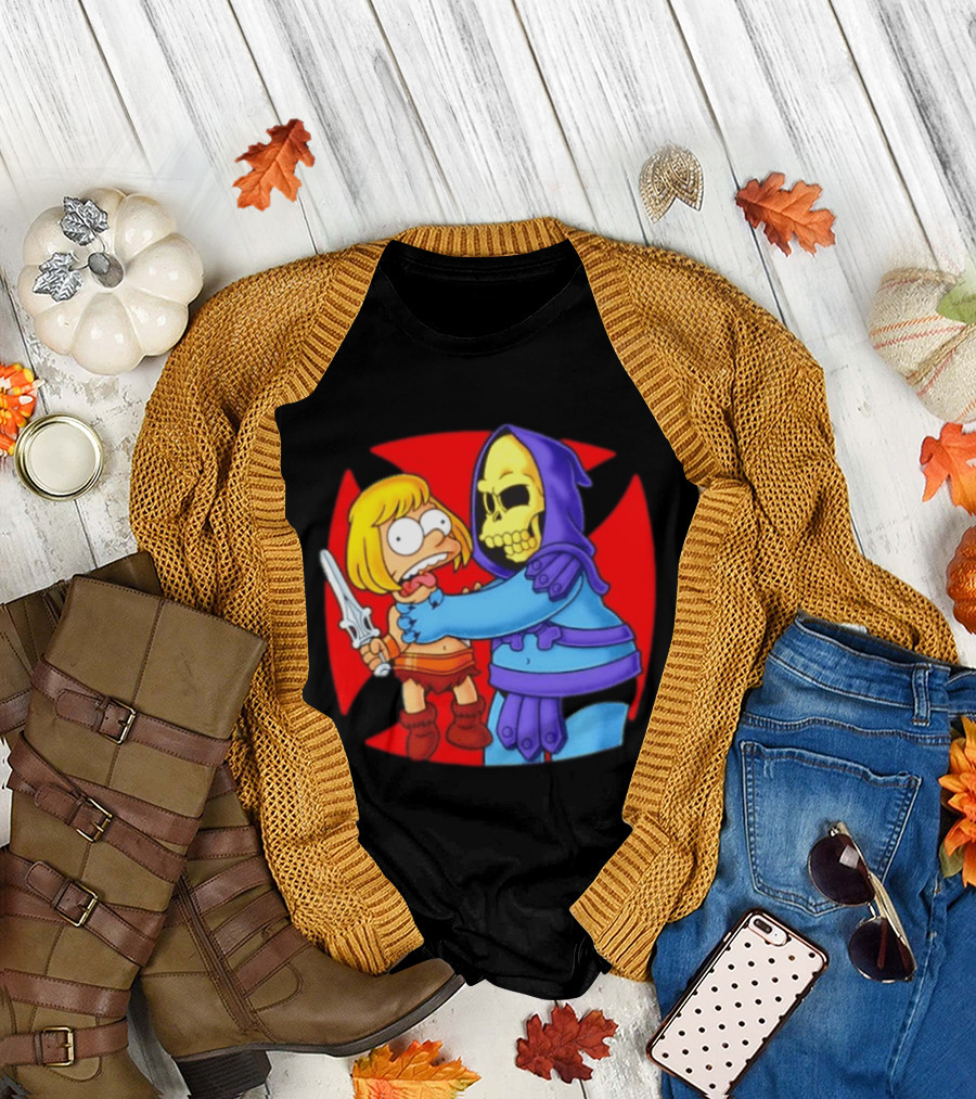 He Man Skeletor Masters of the Universe Bart Simpson Mashup T-Shirt