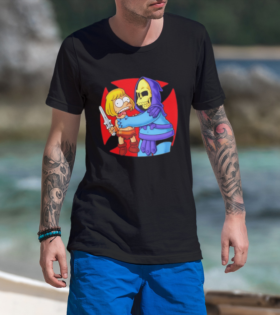 He Man Skeletor Masters Of The Universe Bart Simpson Mashup T-Shirt