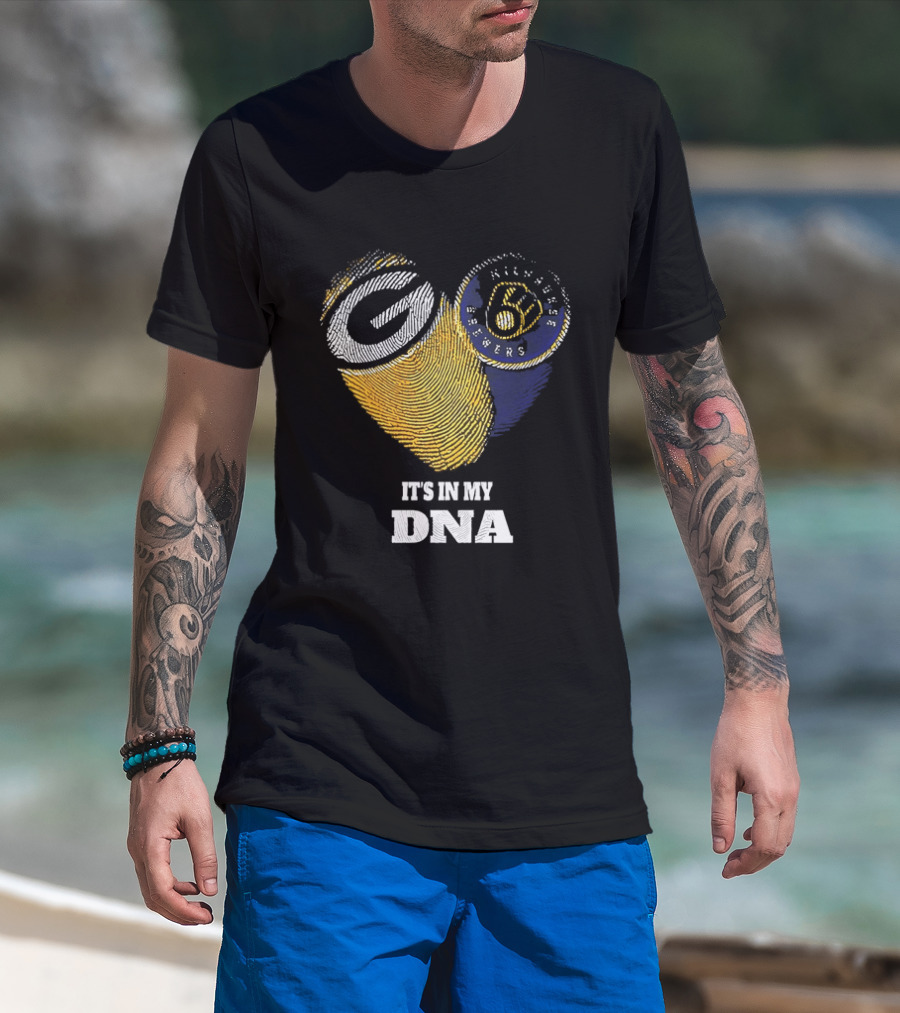 It Is In My DNA Green Bay Packers Milwaukee Brewers T-Shirt