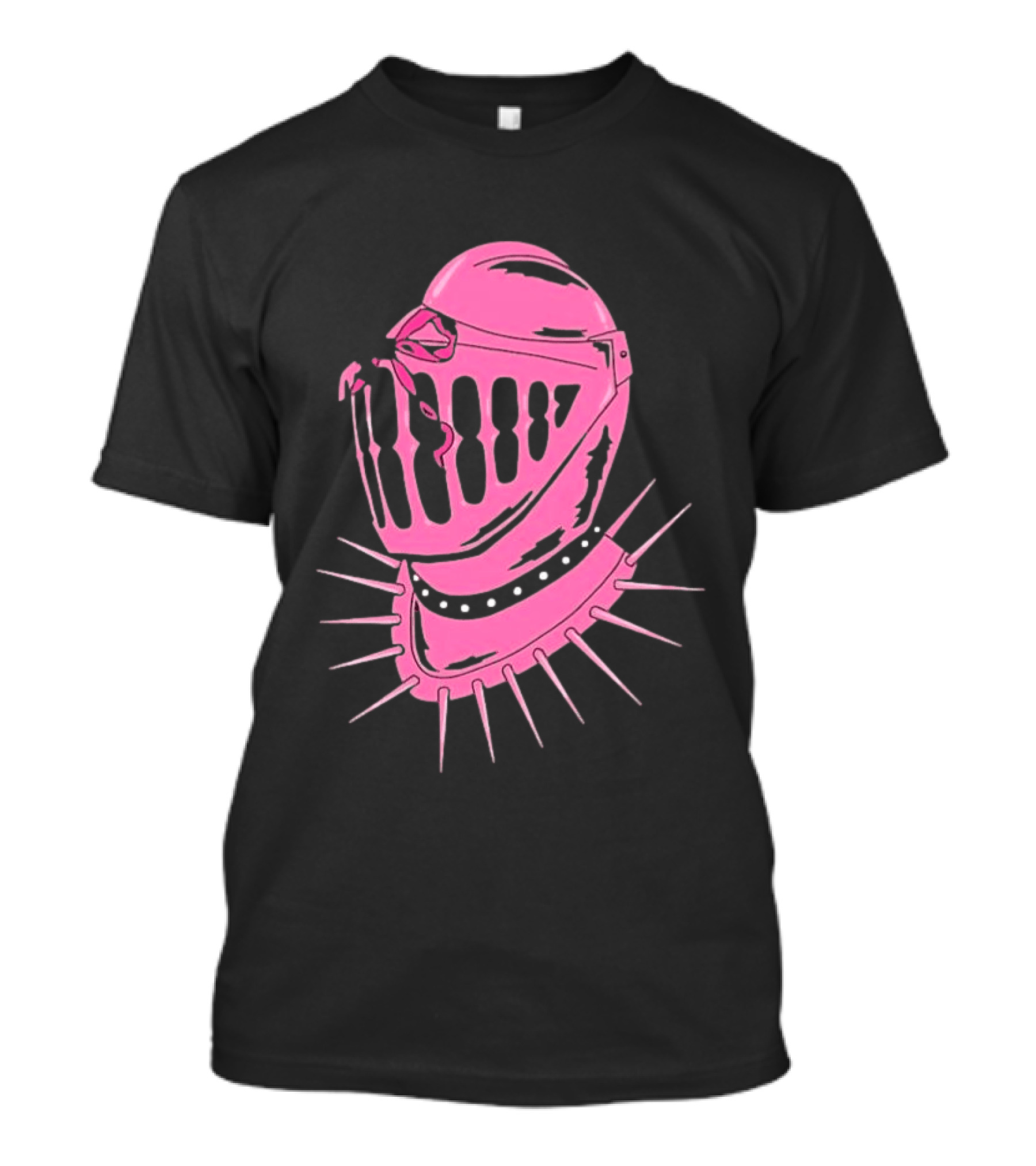 Knight Helmet With Pink Bow And Spiked Choker Aesthetic T-Shirt