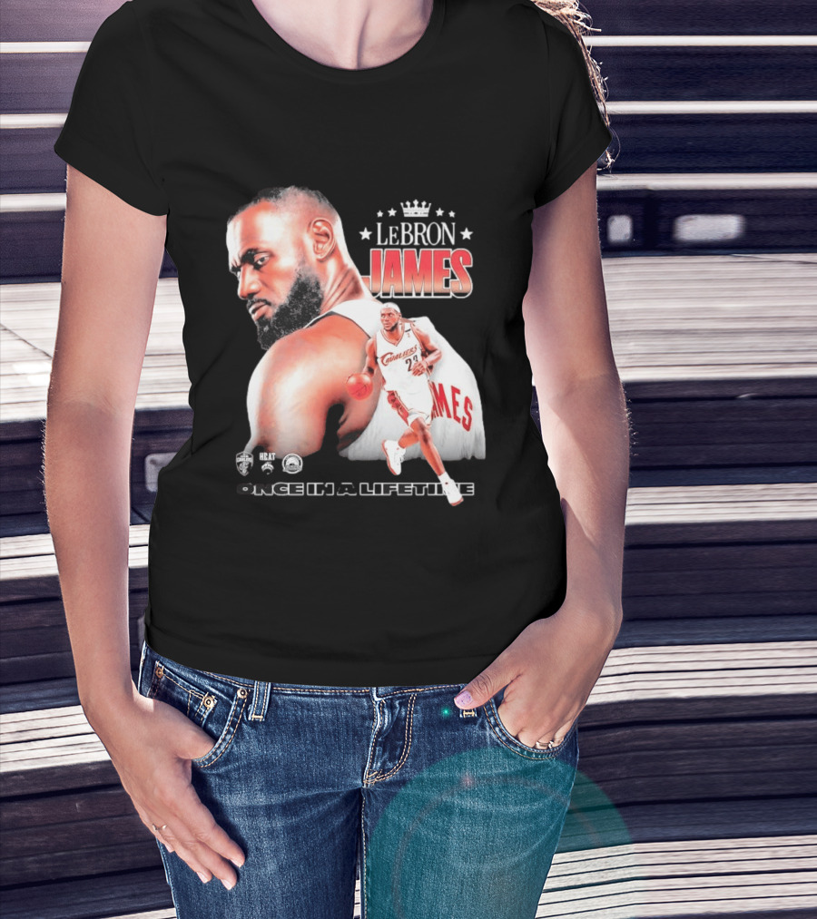 LeBron James Cleveland Cavaliers Once In A Lifetime NBA Heat Championships T-Shirt