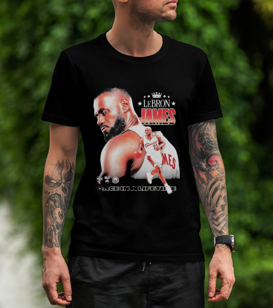 LeBron James Cleveland Cavaliers Once In A Lifetime NBA Heat Championships T-Shirt
