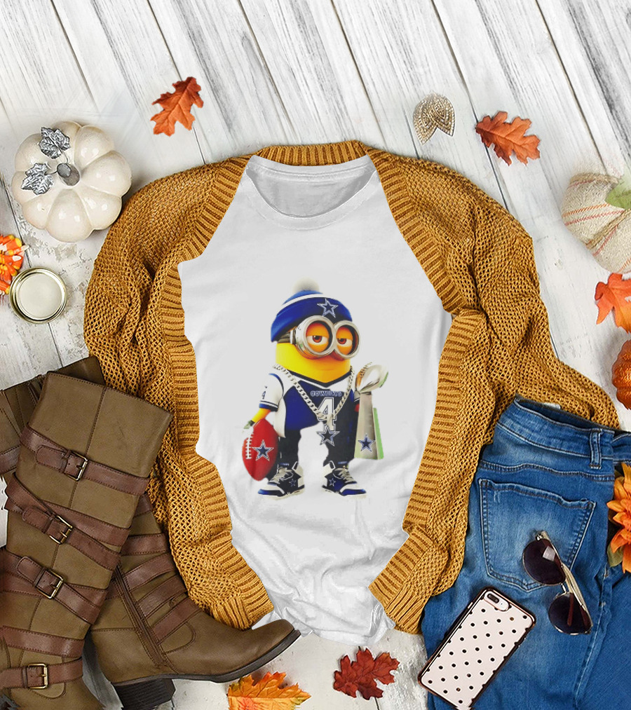 Dallas Cowboys Minion with Lombardi Trophy and Football T-Shirt