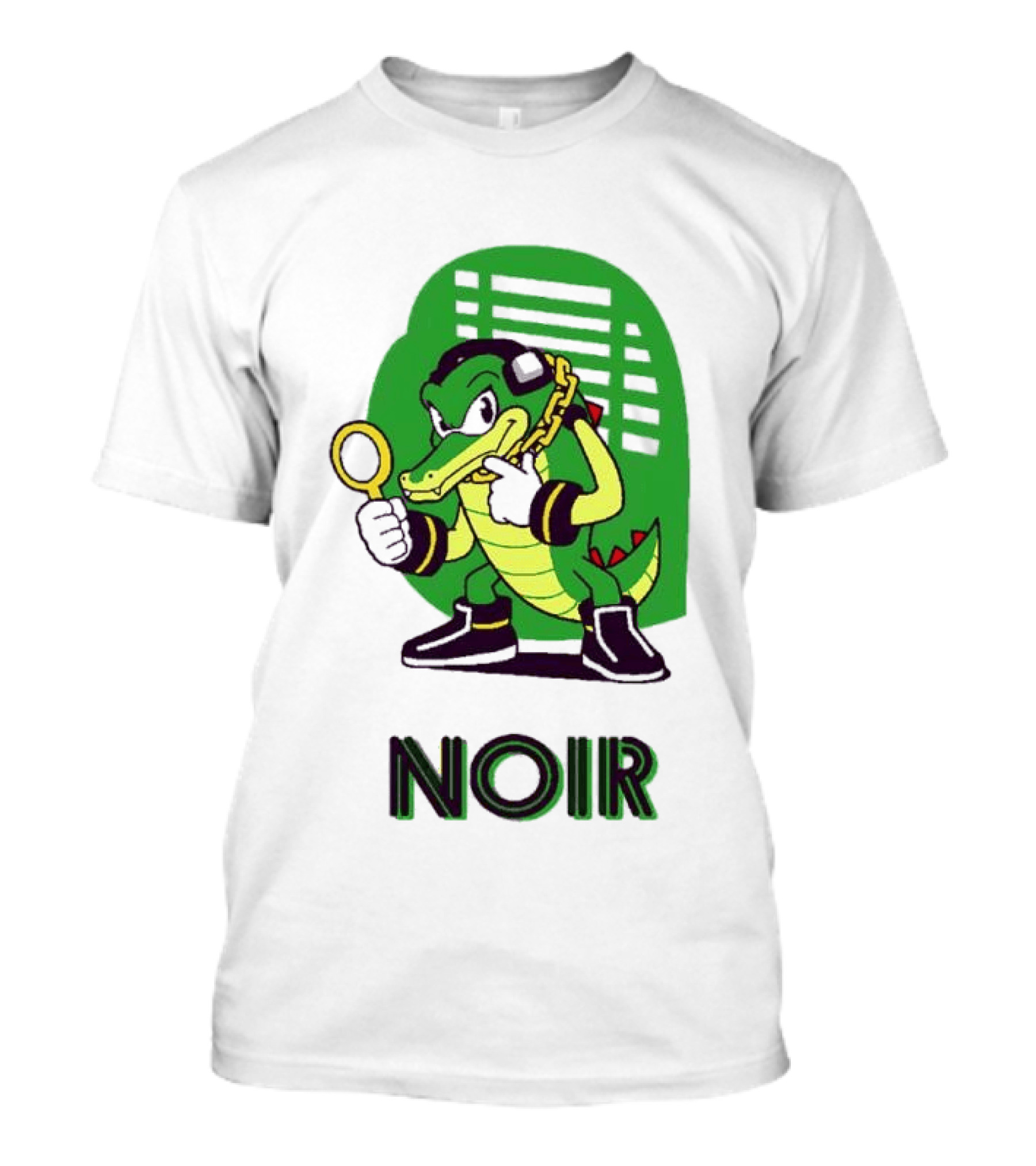 Vector The Crocodile Chaotix Detective Agency Noir Magnifying Glass Image T-Shirt