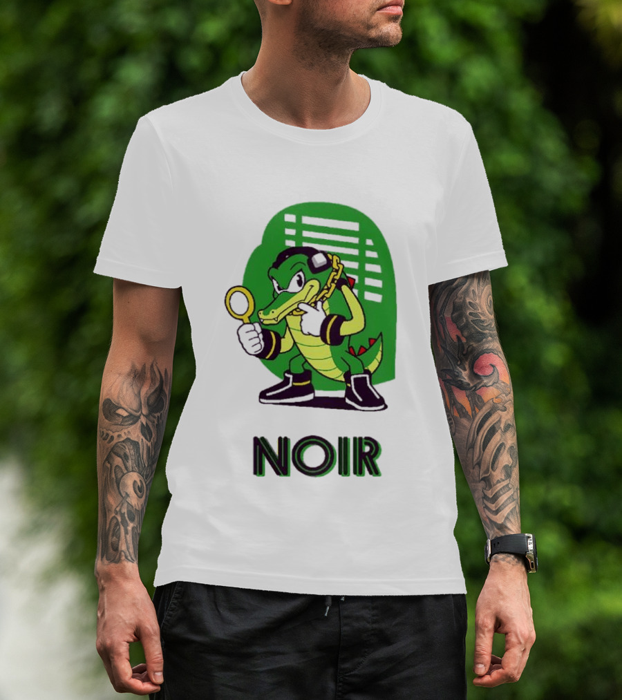 Vector The Crocodile Chaotix Detective Agency Noir Magnifying Glass Image T-Shirt