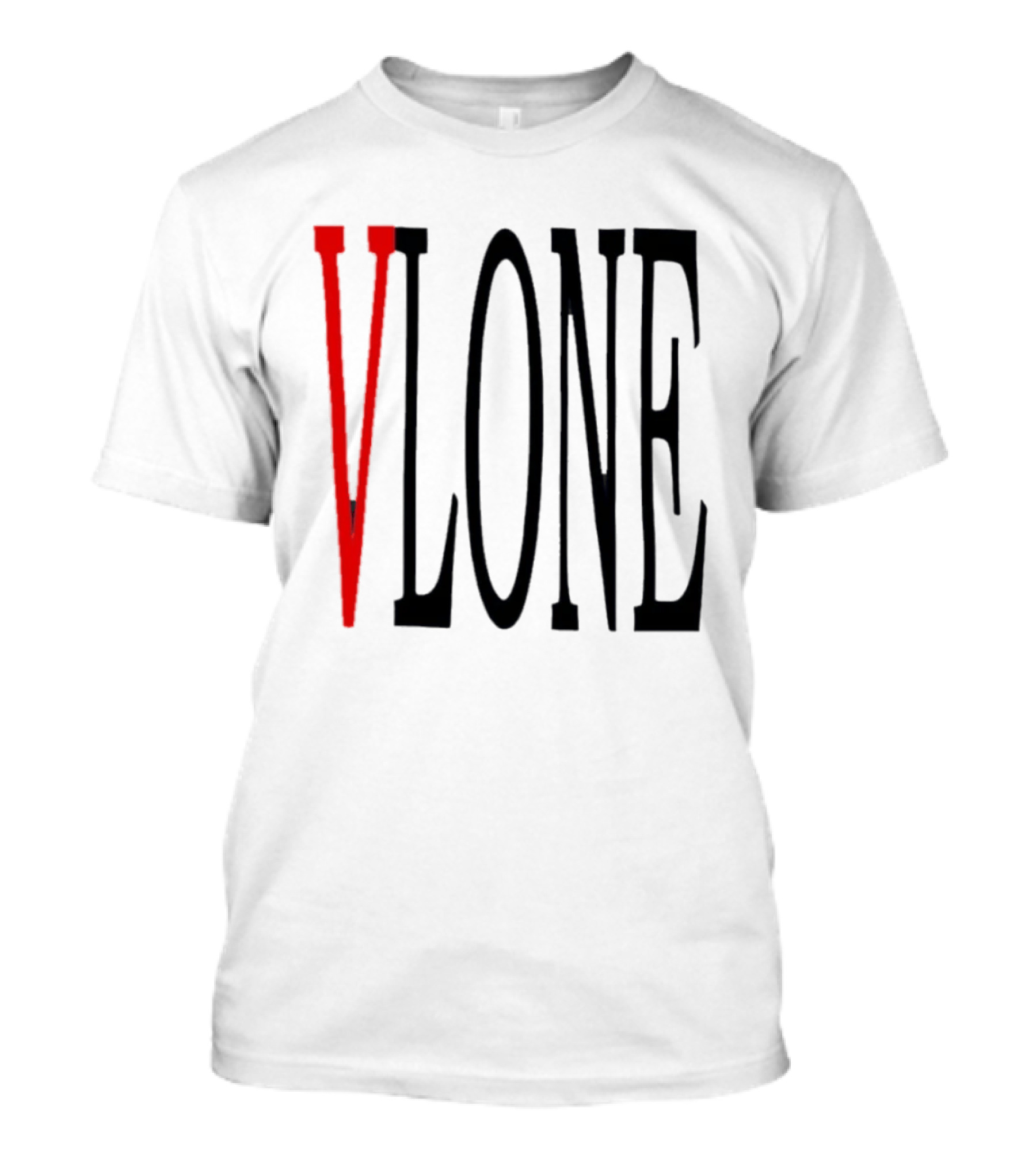 Vlone Logo Red V Black Font Streetwear Fashion T-Shirt