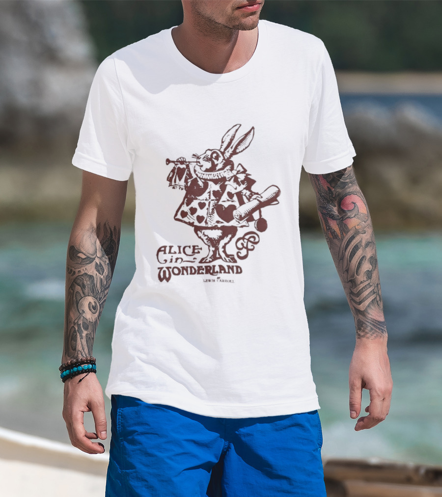 White Rabbit Alice In Wonderland Lewis Carroll T-Shirt