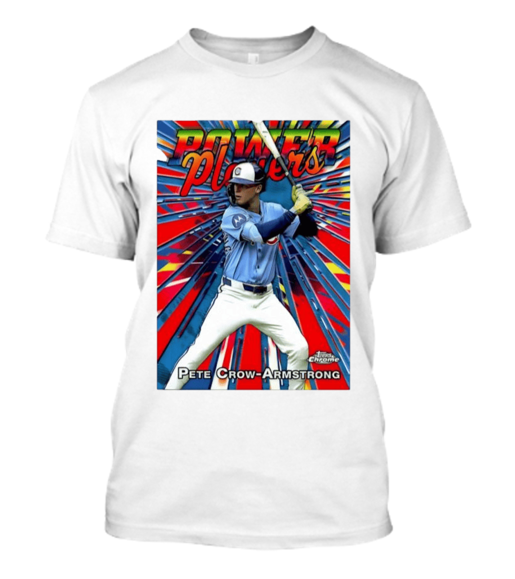 Pete Crow Armstrong Power Players Chicago Cubs Topps Chrome MLB Baseball T-Shirt