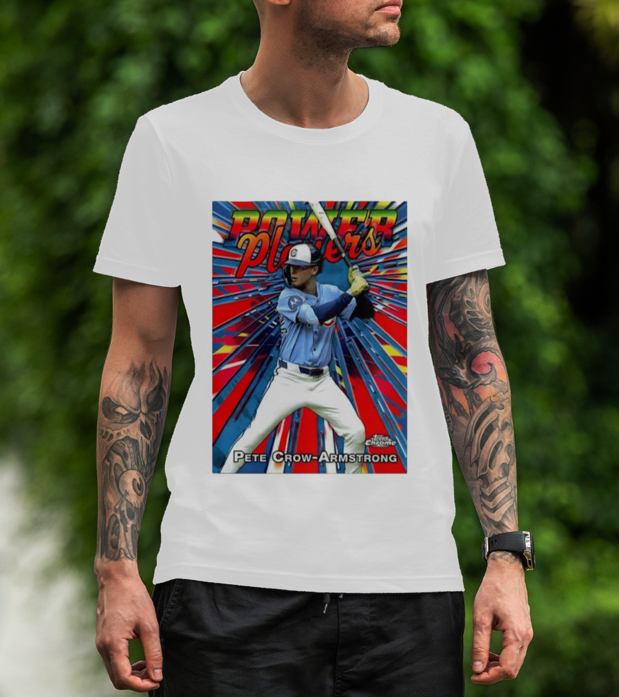Pete Crow Armstrong Power Players Chicago Cubs Topps Chrome MLB Baseball T-Shirt