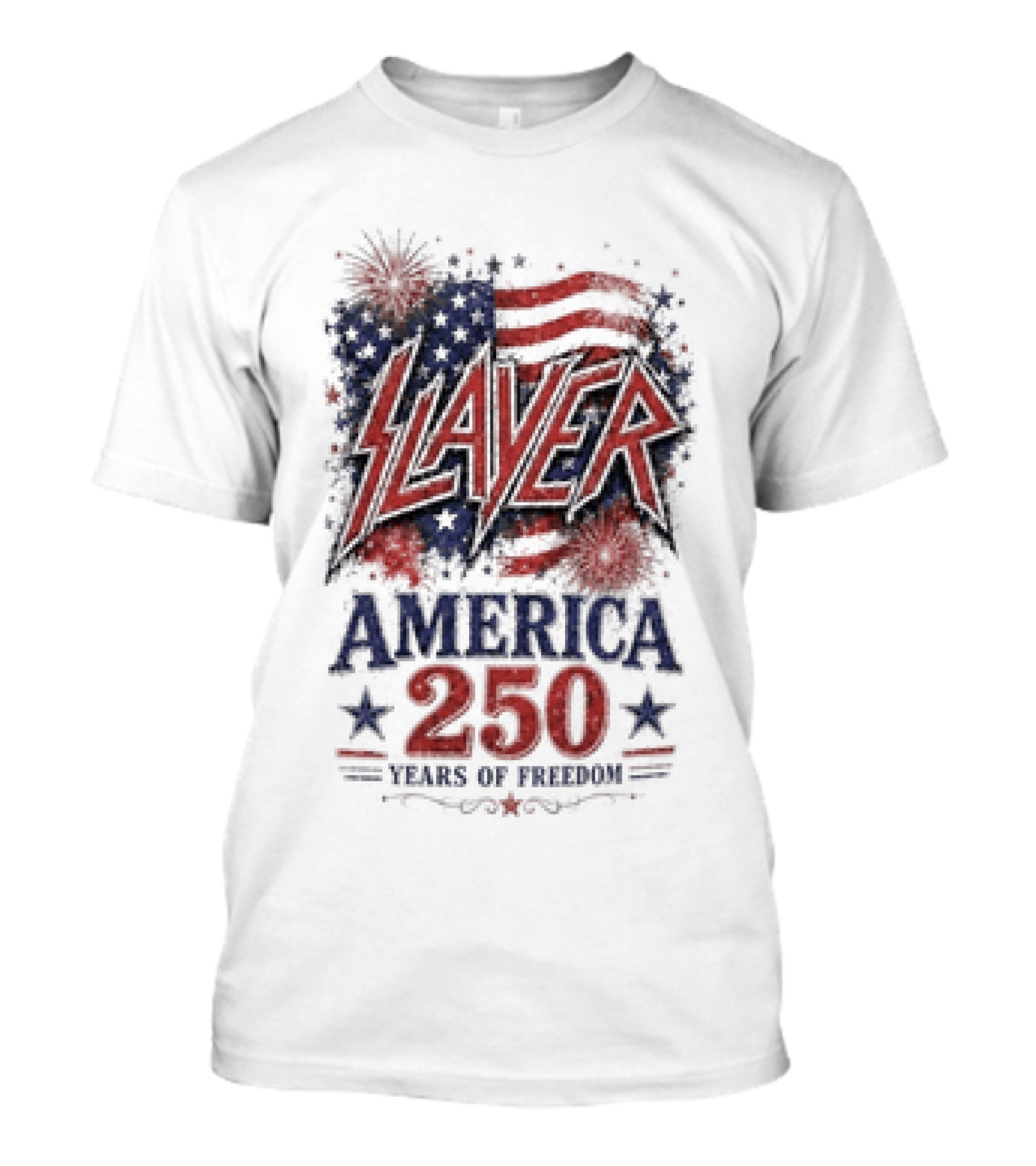 Slayer America 250 Years Of Freedom Stars And Stripes T-Shirt