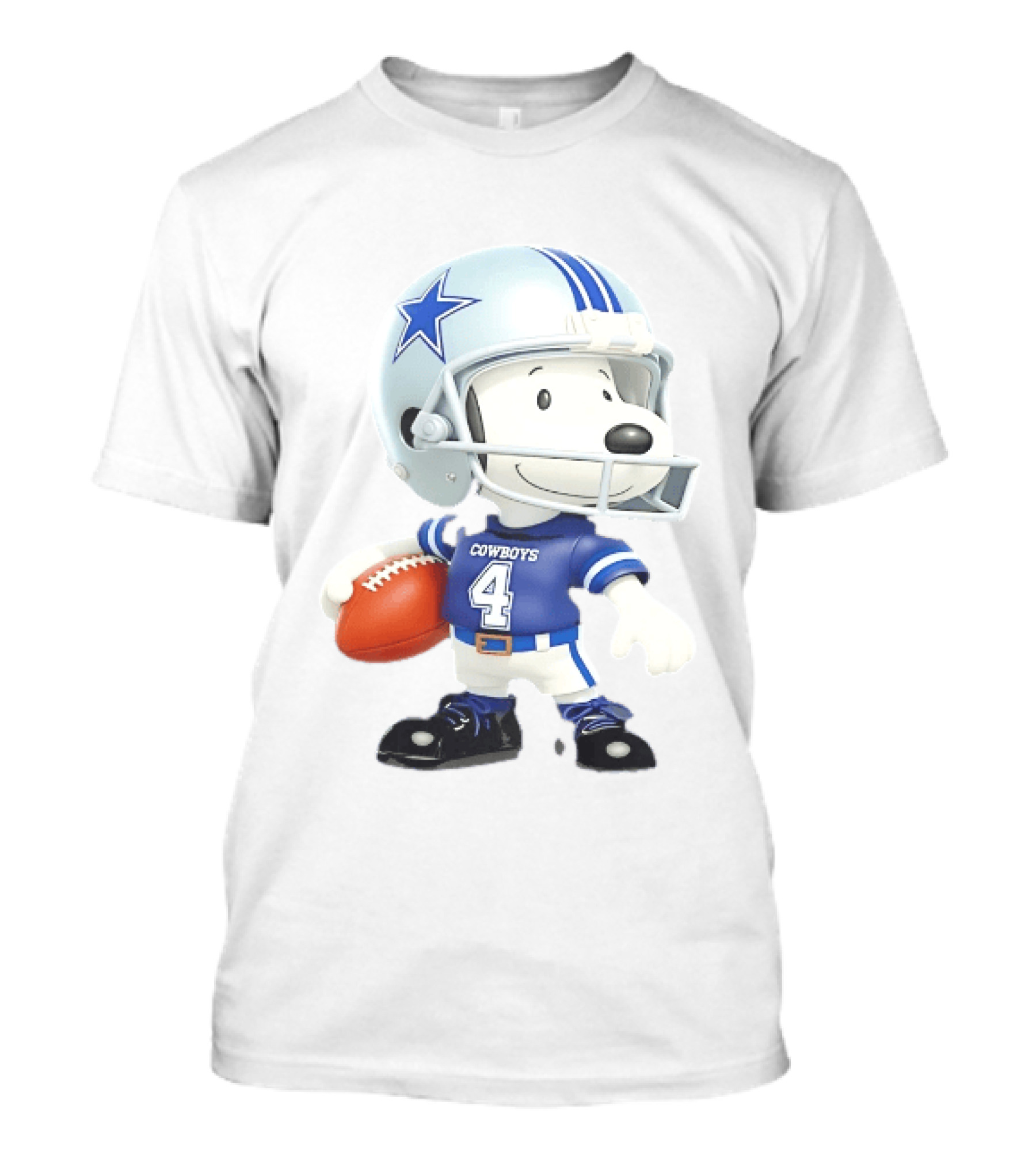 Peanuts Snoopy Cowboys Football Player 4 Helmet Dallas Fan Gear T-Shirt