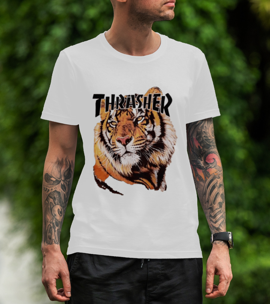 Tiger Thrasher Magazine Wildlife Nature Animal Orange Color T-Shirt
