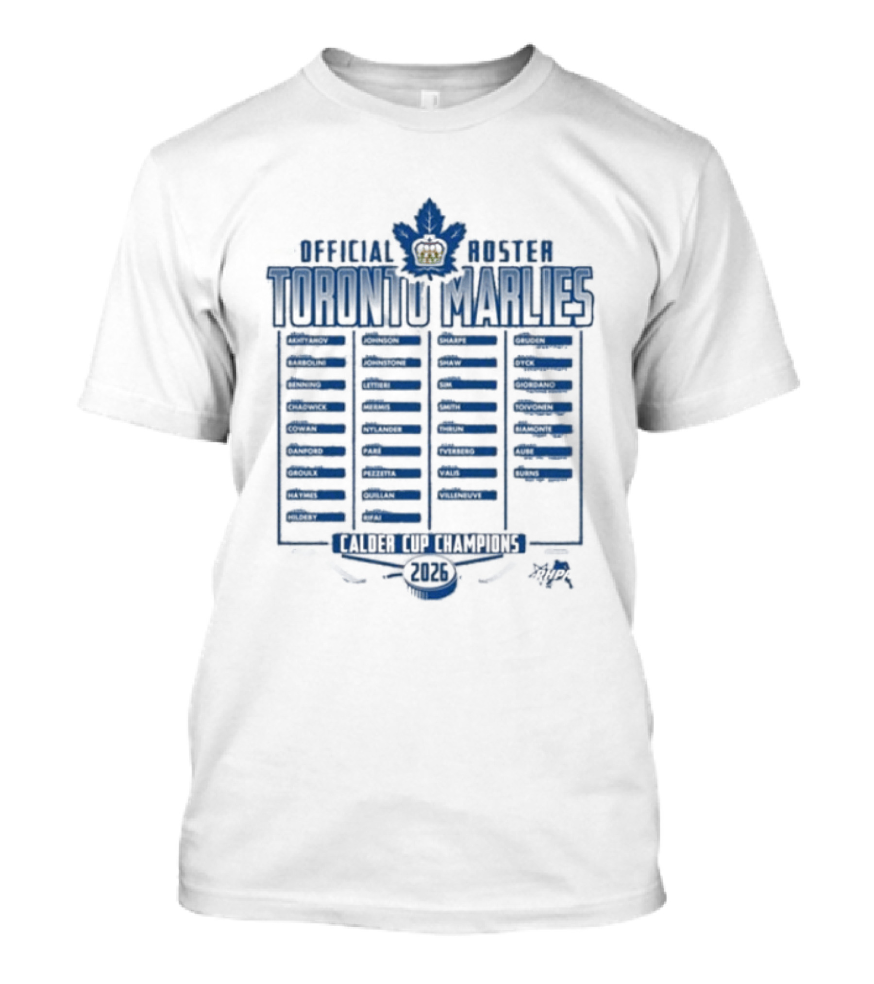 Official Roster Toronto Marlies Calder Cup Champions 2026 T-Shirt