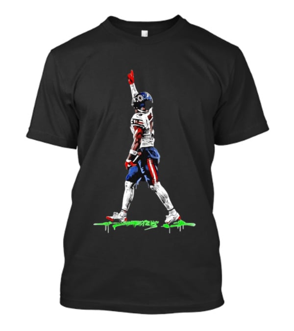DJ Moore Chicago Bears Touchdown Celebration Action Pose Football Graffiti T-Shirt