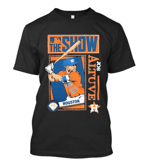 Houston Astros Jose Altuve The Show MLB Player Homage Navy Tri Blend T-Shirt