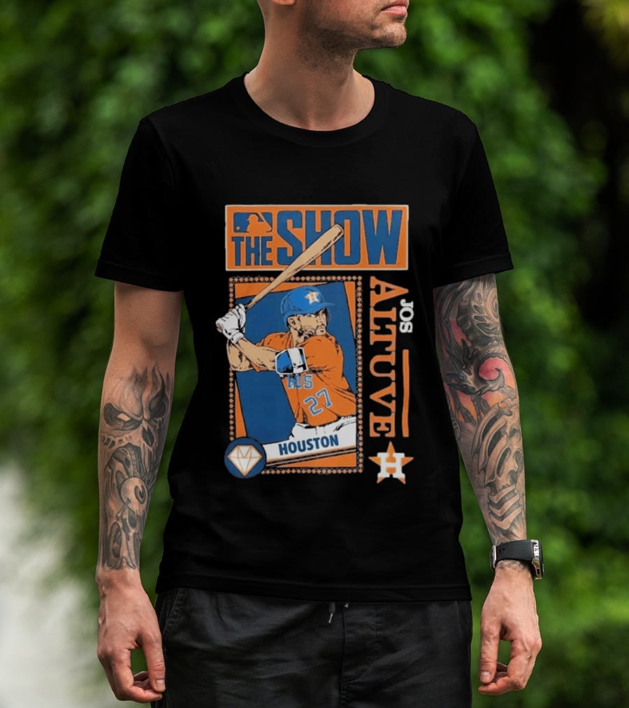 Houston Astros Jose Altuve The Show MLB Player Homage Navy Tri Blend T-Shirt