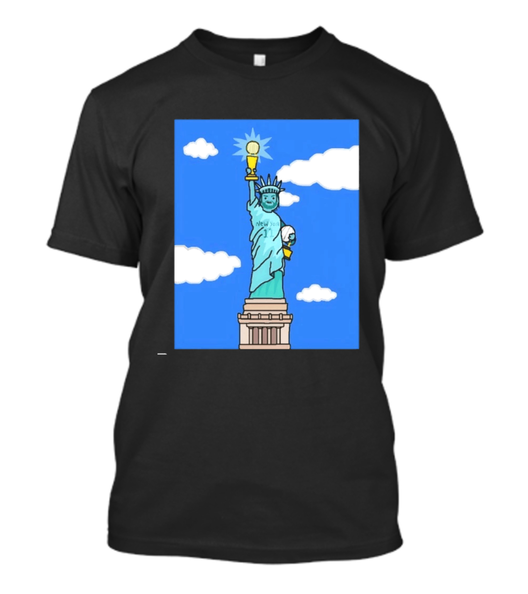 Jalen Brunson Statue Of Liberty New York 11 NBA Trophy T-Shirt