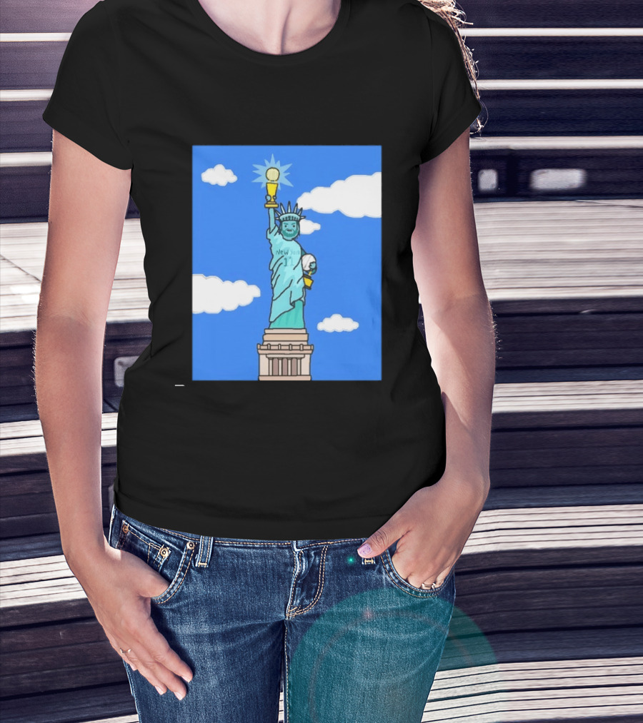 Jalen Brunson Statue Of Liberty New York 11 NBA Trophy T-Shirt