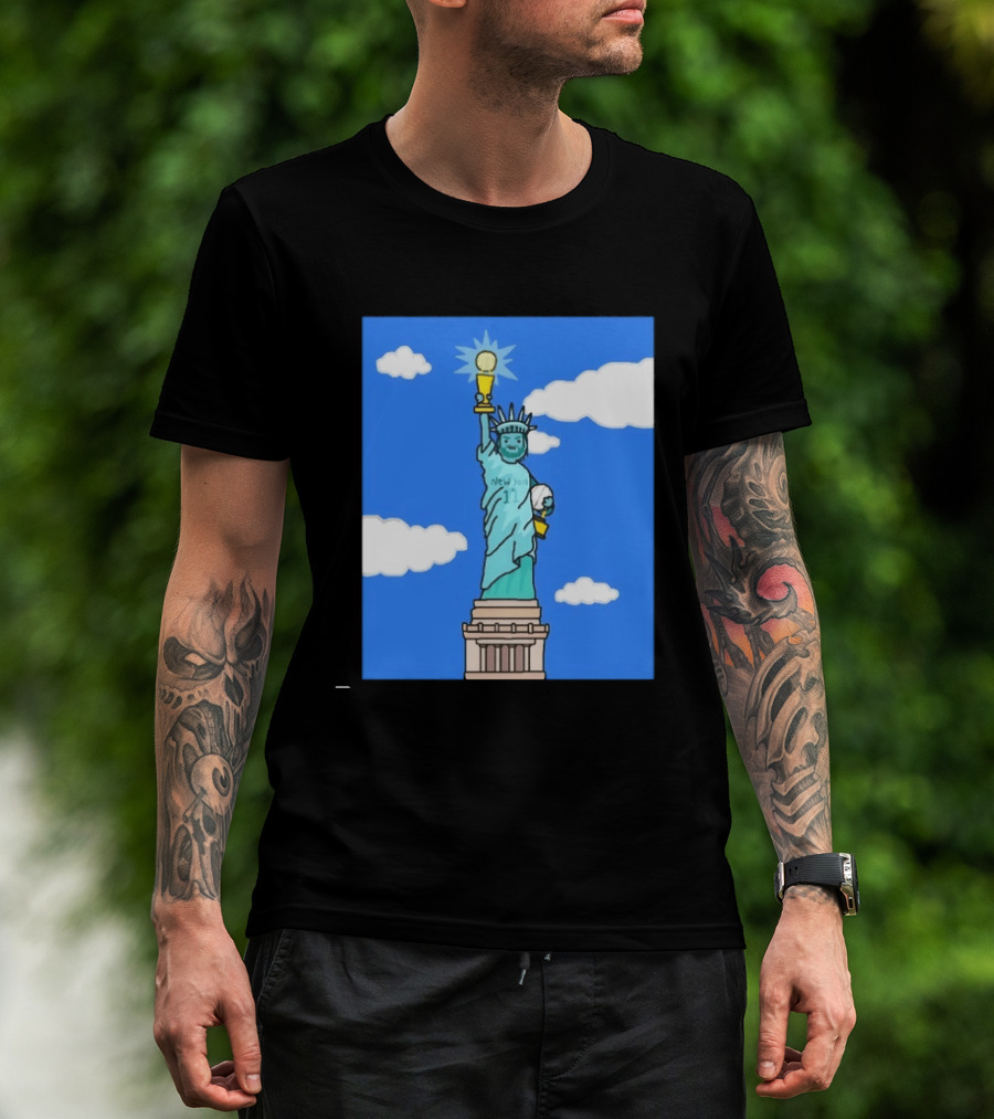 Jalen Brunson Statue Of Liberty New York 11 NBA Trophy T-Shirt