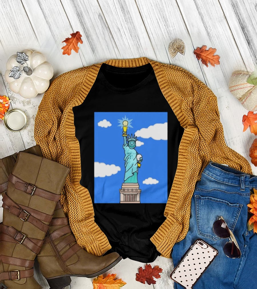 Jalen Brunson Statue of Liberty New York 11 NBA Trophy T-Shirt