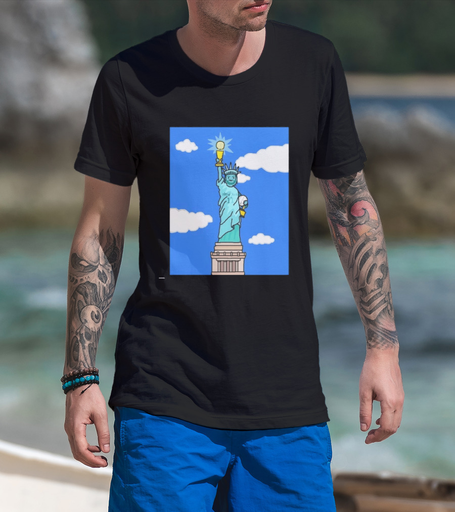 Jalen Brunson Statue Of Liberty New York 11 NBA Trophy T-Shirt