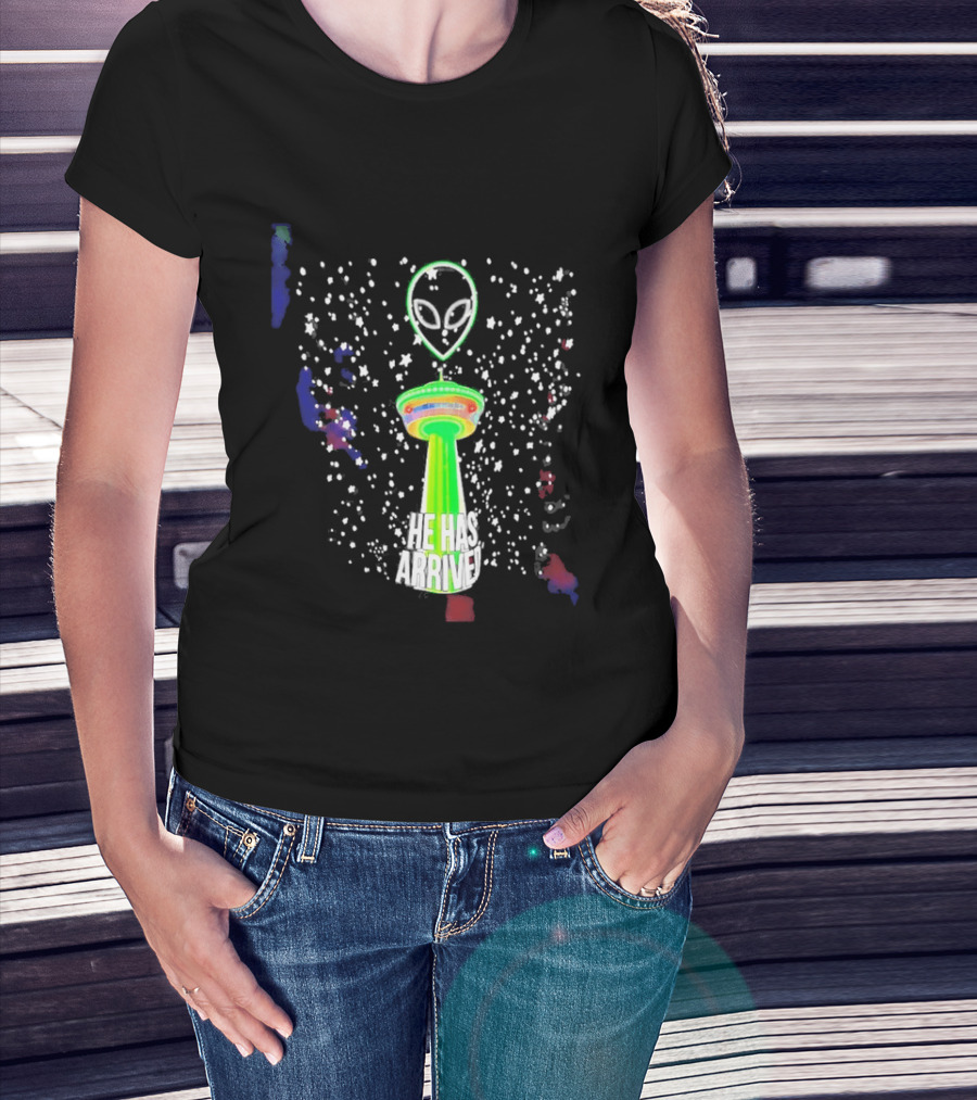 Wemby Spurs Alien He Has Arrived San Antonio Tower NBA Spurs T-Shirt