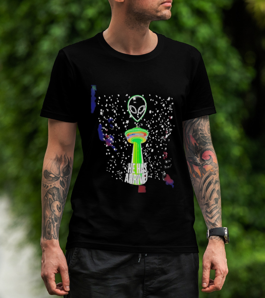 Wemby Spurs Alien He Has Arrived San Antonio Tower NBA Spurs T-Shirt