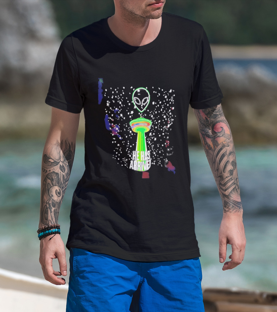 Wemby Spurs Alien He Has Arrived San Antonio Tower NBA Spurs T-Shirt