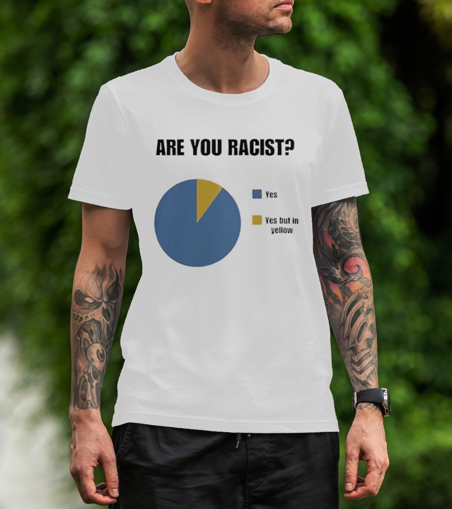 Are You Racist Yes Yes But In Yellow Pie Chart T-Shirt