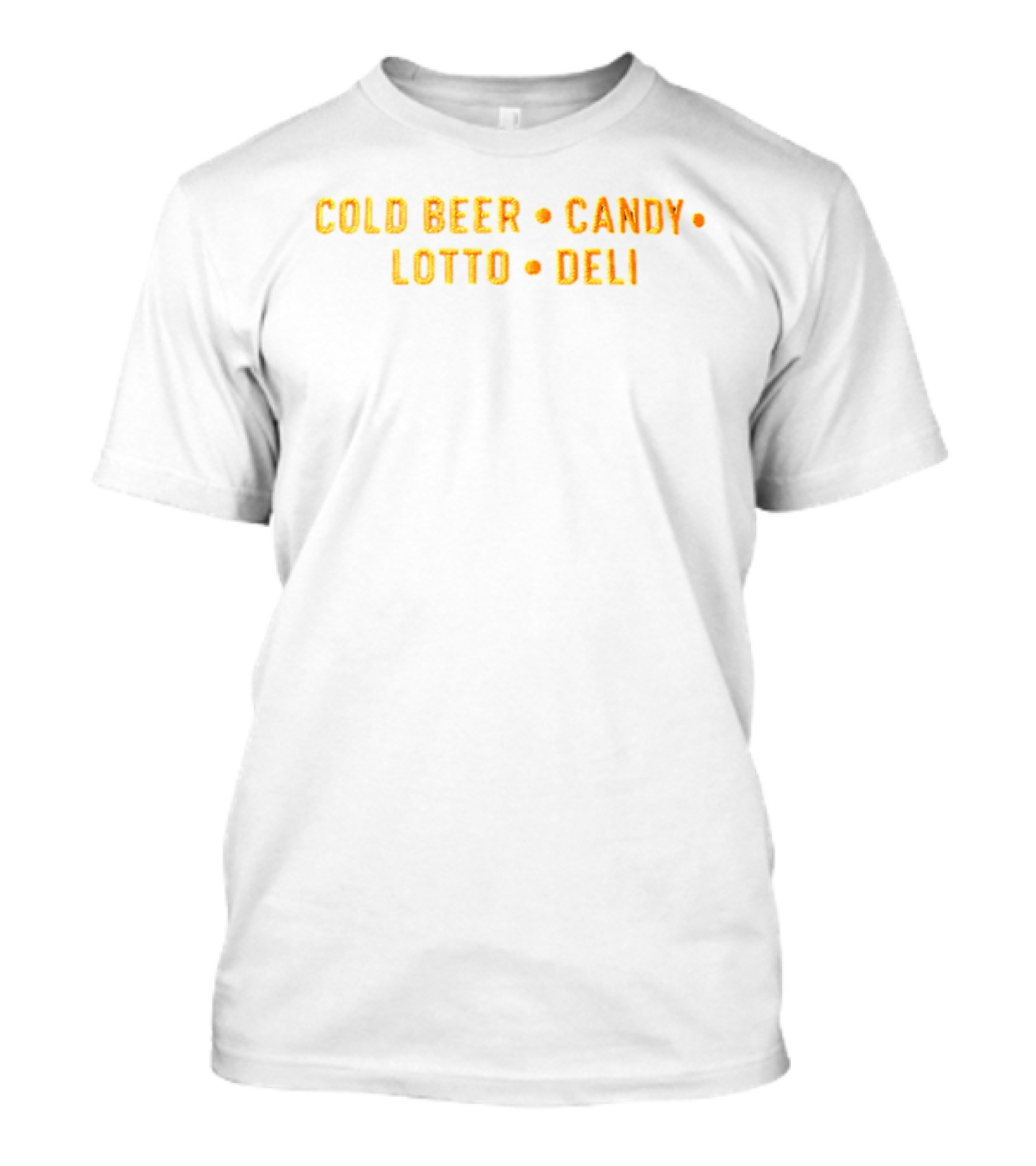 Cold Beer Candy Lotto Deli Retro Block Letters T-Shirt