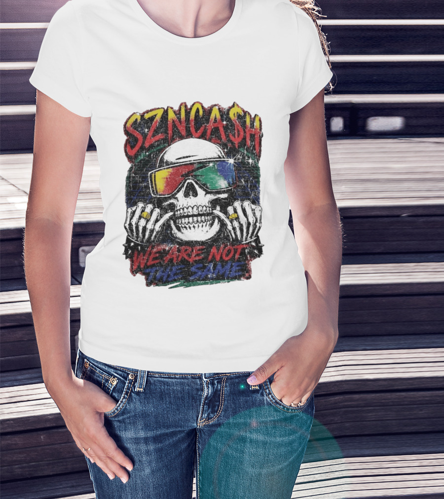 SZNCA$H We Are Not The Same Skull With Sunglasses T-Shirt