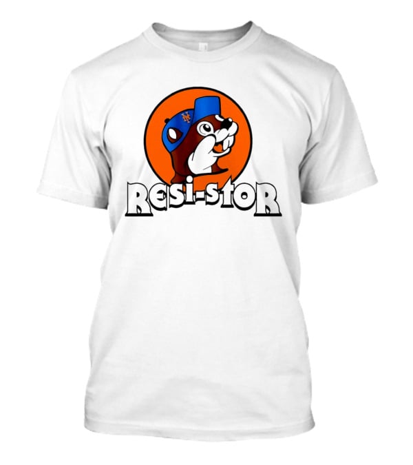 New York Mets Buc Ee's Resi Stor Beaver Blue Cap T-Shirt