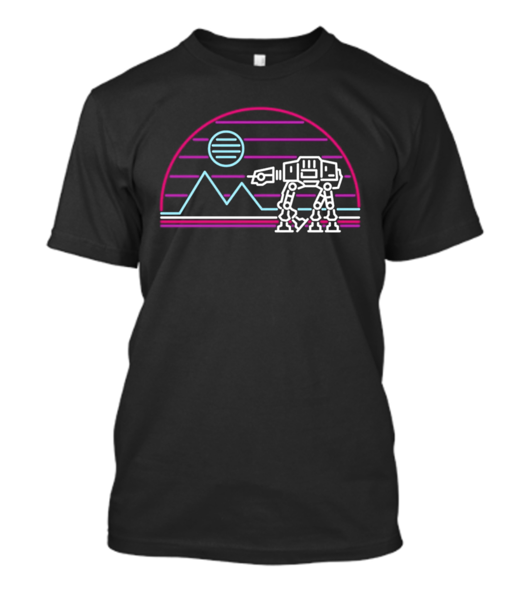 AT AT Walker On Hoth Neon Sign Scene T-Shirt