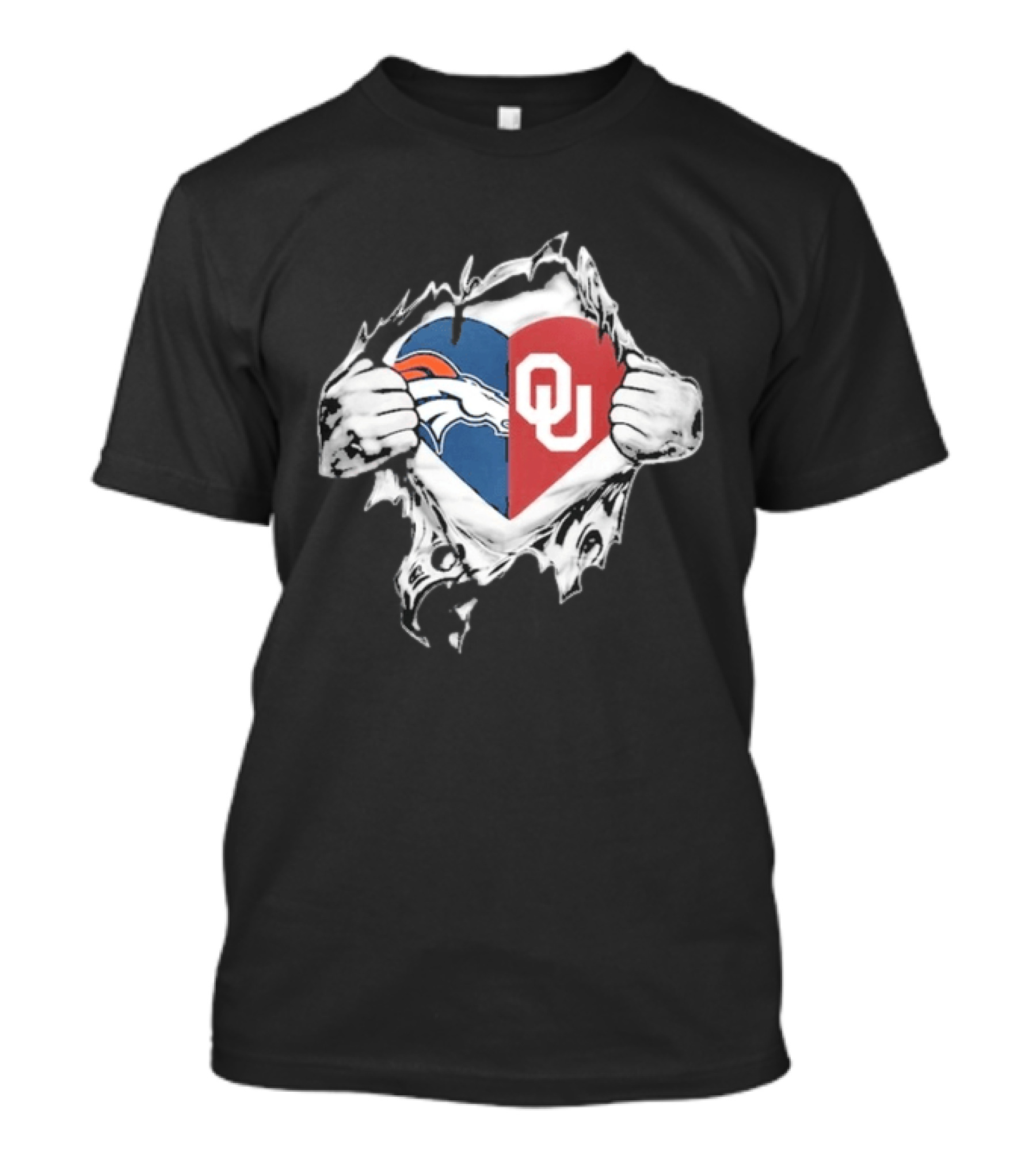 Broncos OU Sooners Heart Blend T-Shirt